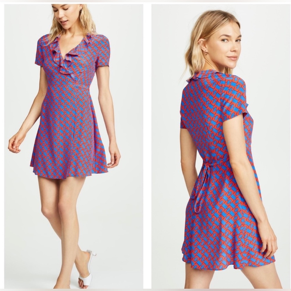 Brand NWT DVF Savilla 100% silk chain print wrap dress Size 10 $298